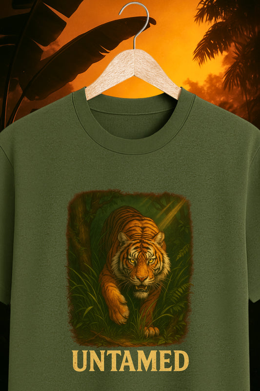 Untamed Tiger - Premium Oversized Cotton Tshirt