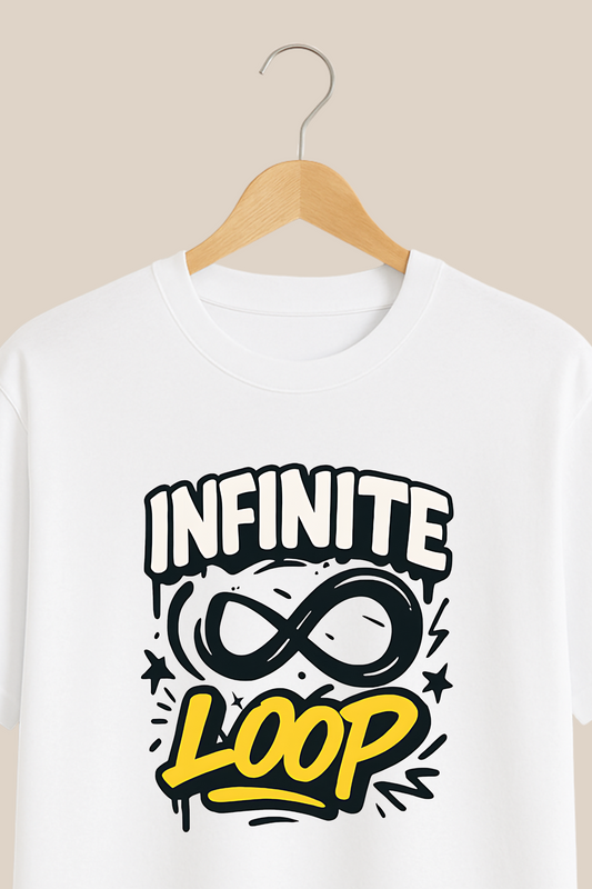 Infinity Loop – Word Art White T-Shirt