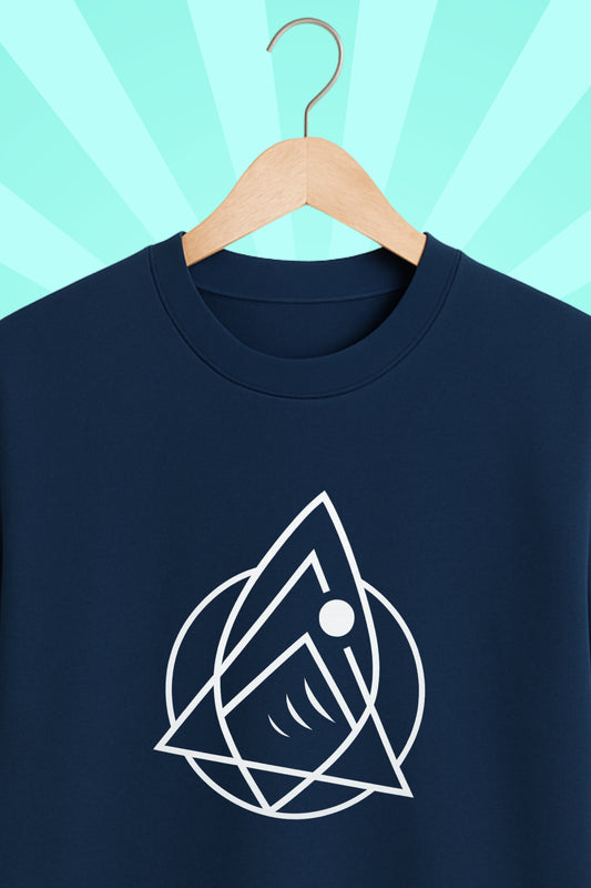 Geometric SpaceShip - Premium Oversized Cotton Tshirt