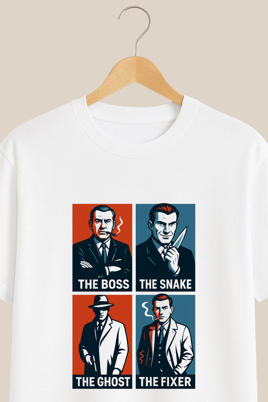 The Deadly Four - 90s Mafia Inspired White T-Shirt