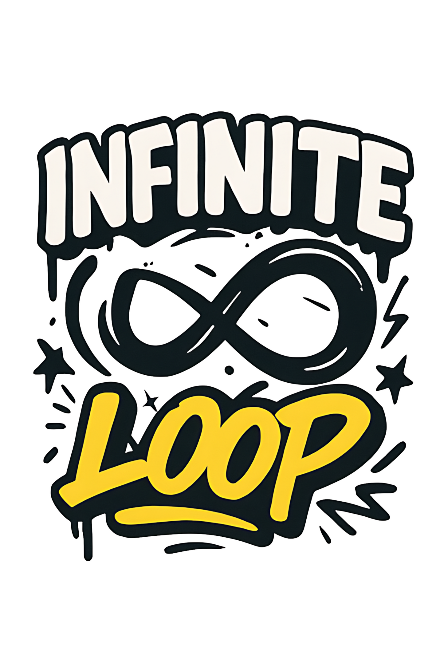 Infinity Loop – Word Art White T-Shirt