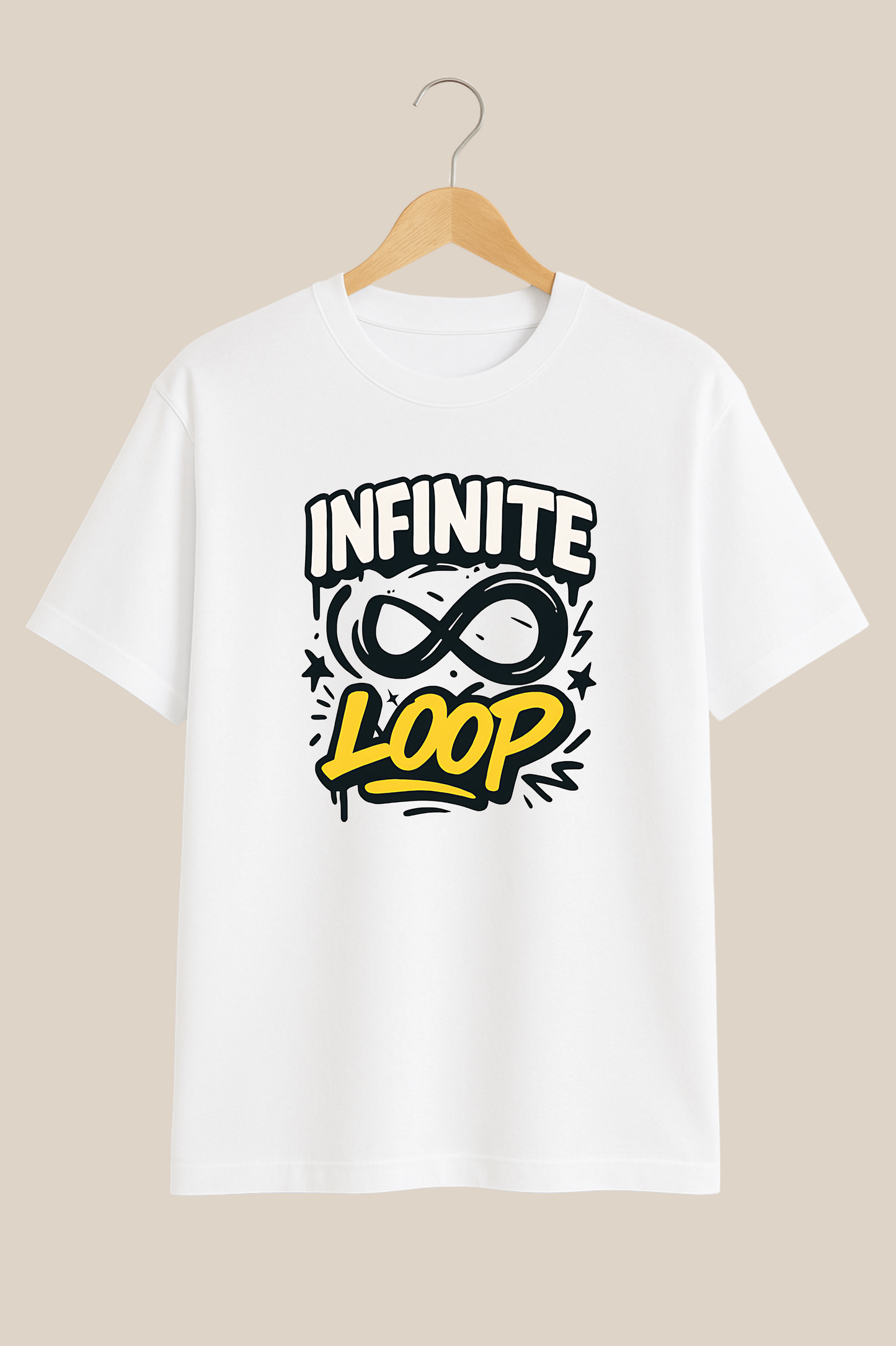 Infinity Loop – Word Art White T-Shirt