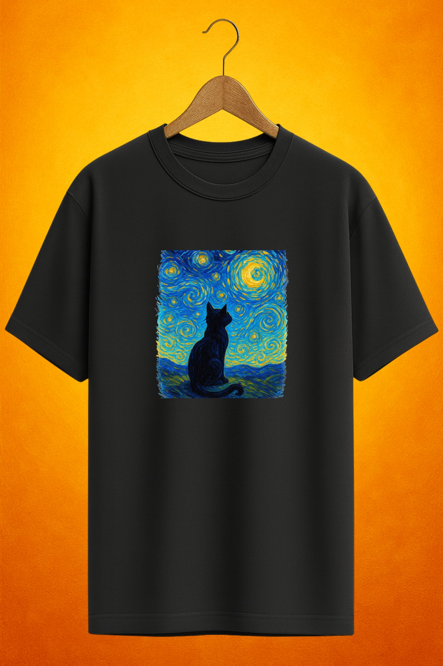 Starry Night Inspired - Premium Oversized Cotton Tshirt