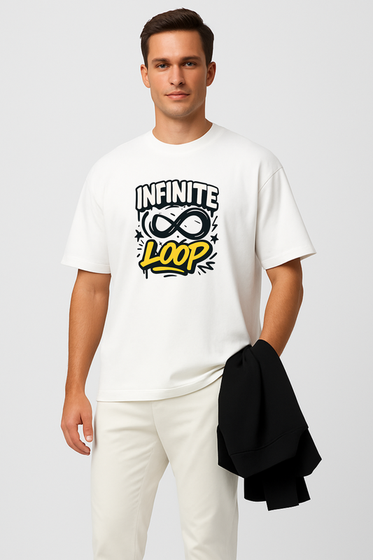 Infinity Loop – Word Art White T-Shirt