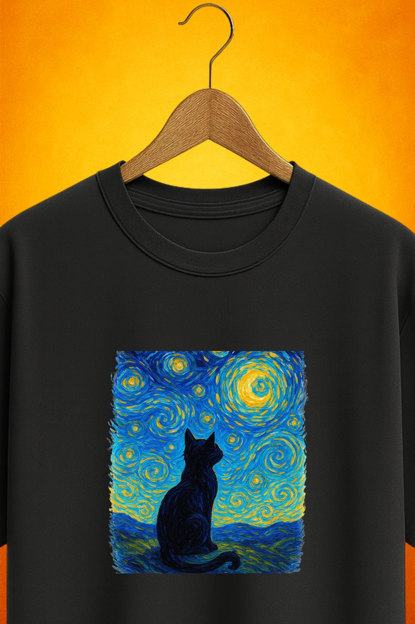 Starry Night Inspired - Premium Oversized Cotton Tshirt