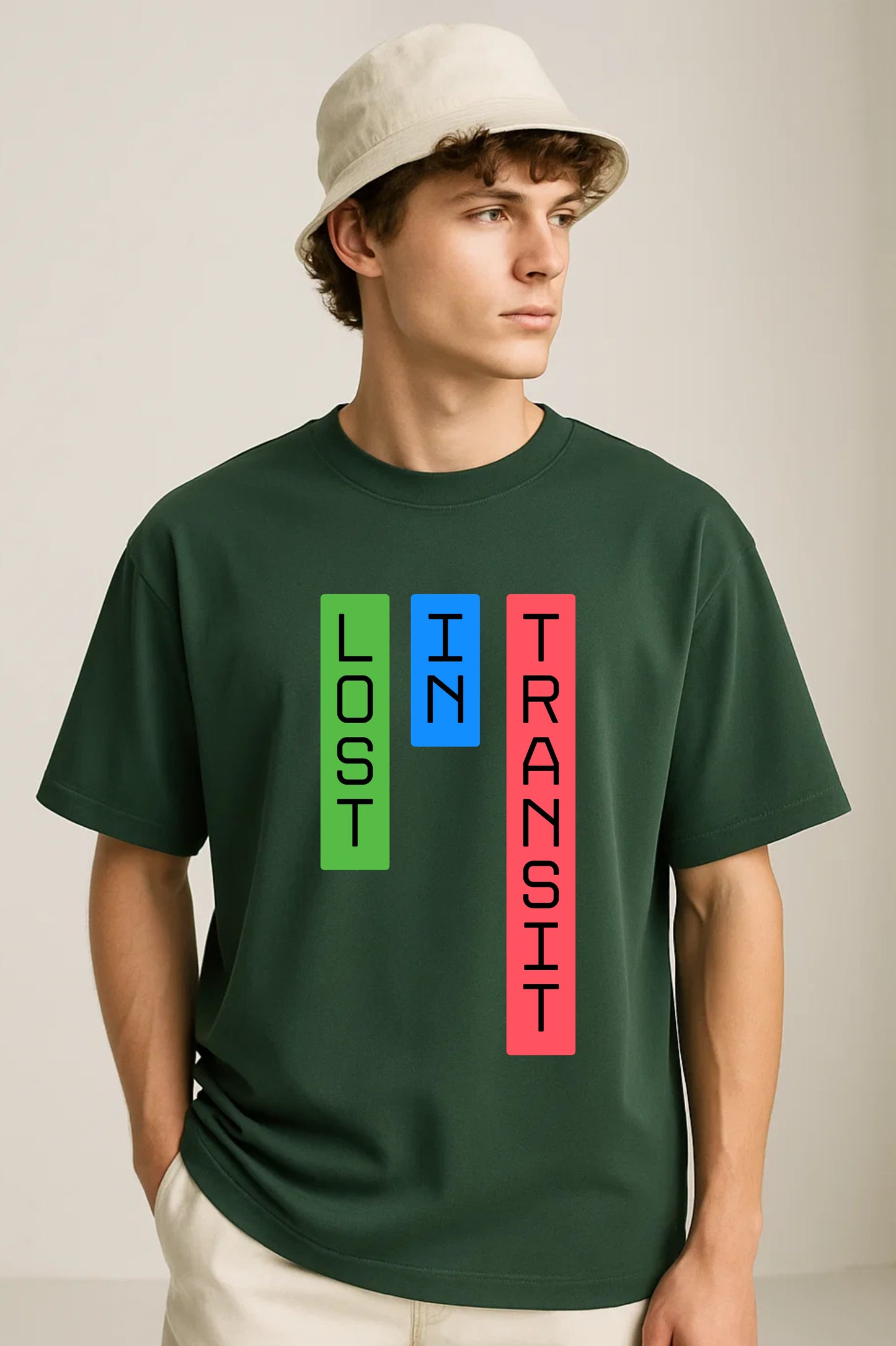 Lost in Transit – Bold Statement Forest Green Tshirt