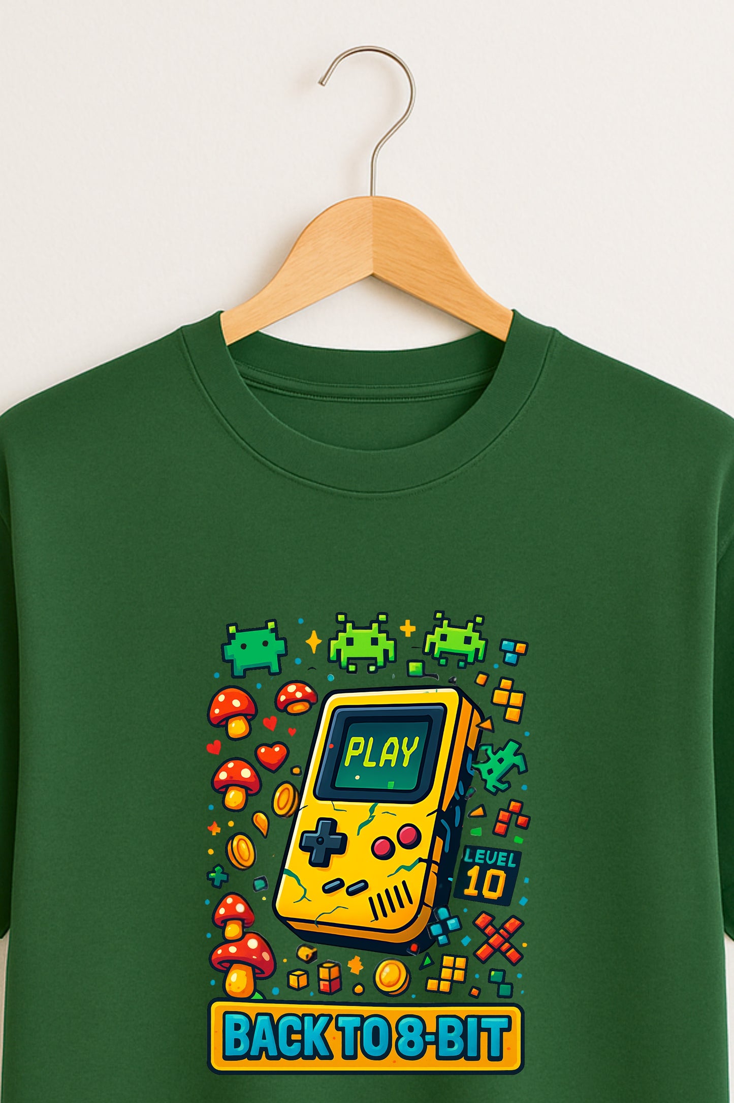 Gameboy Retro – Back to 8 Bit Forest Green T-Shirt