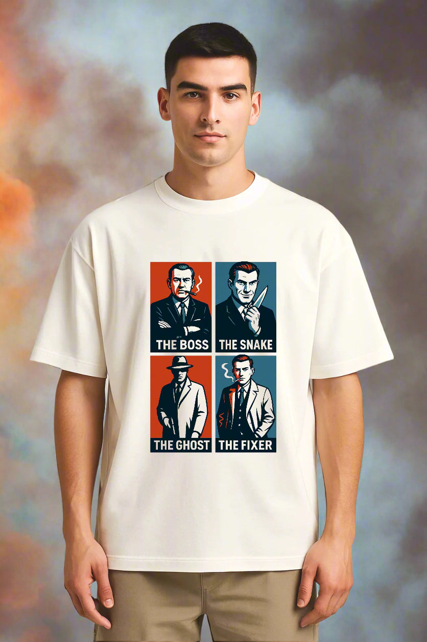 The Deadly Four - 90s Mafia Inspired White T-Shirt