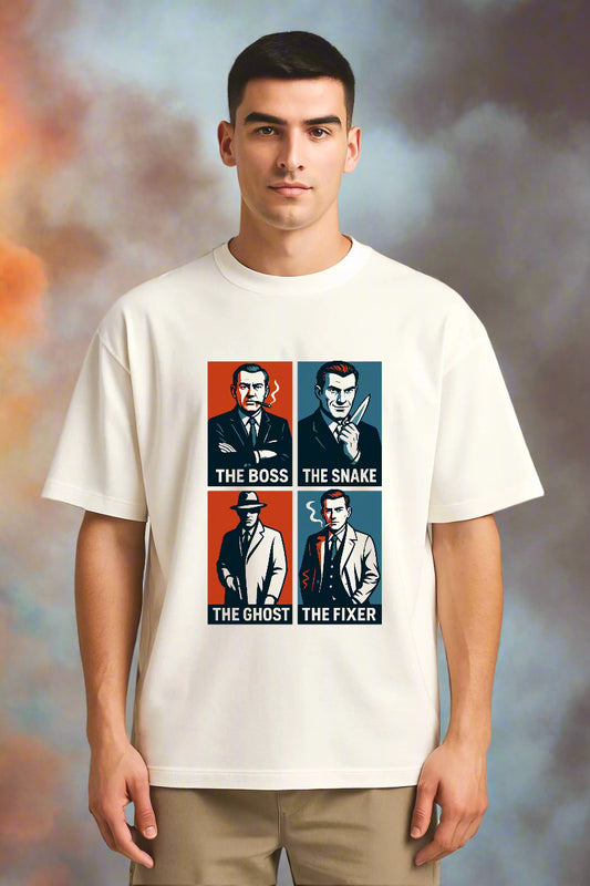 The Deadly Four - 90s Mafia Inspired White T-Shirt