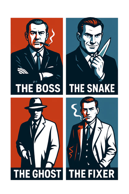 The Deadly Four - 90s Mafia Inspired White T-Shirt