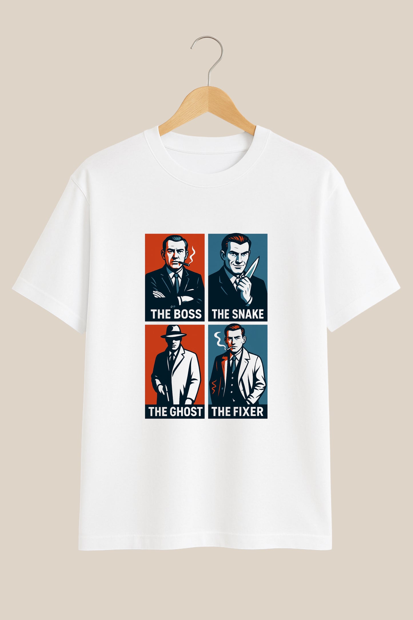 The Deadly Four - 90s Mafia Inspired White T-Shirt