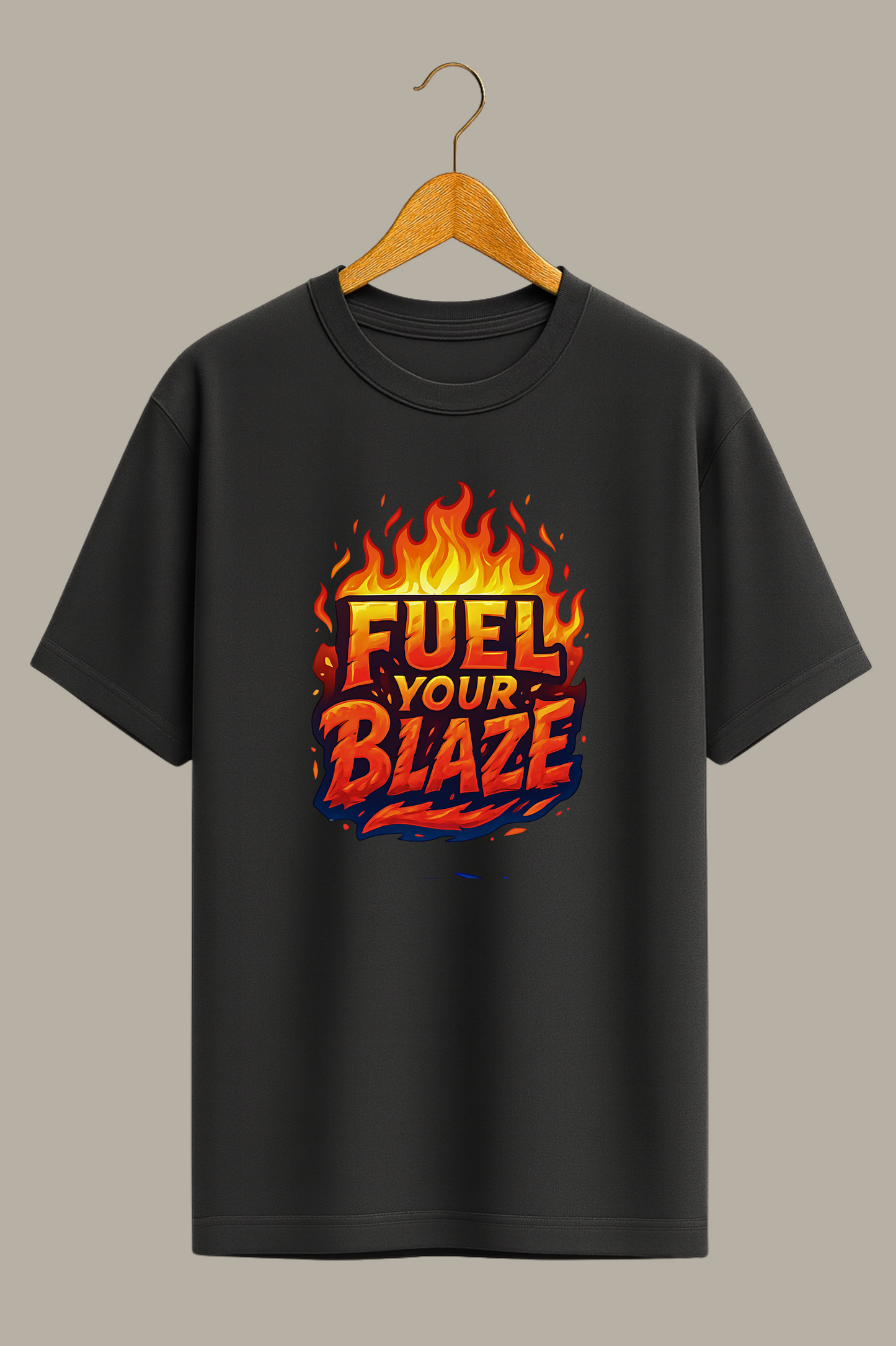 Fuel Your Blaze – Elemental Word Art Black T-Shirt