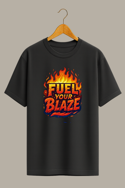 Fuel Your Blaze – Elemental Word Art Black T-Shirt