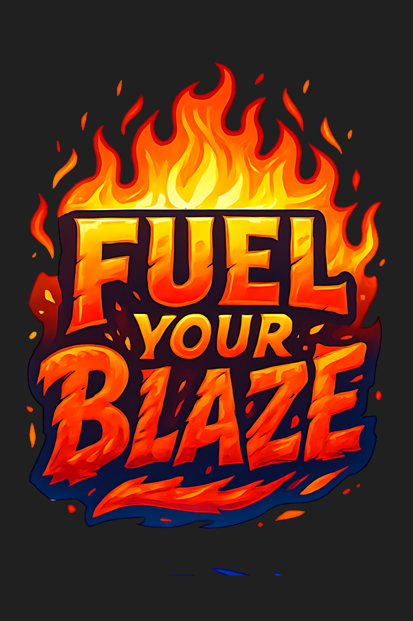 Fuel Your Blaze – Elemental Word Art Black T-Shirt